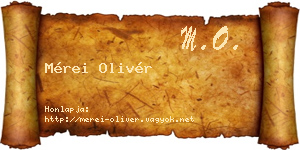 Mérei Olivér névjegykártya